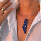 Blue & White Israel Necklace